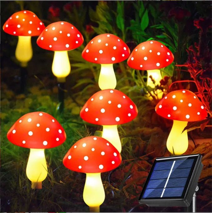 - Guirlande lumineuse champignon à panneau solaire 12 LED - Solairox