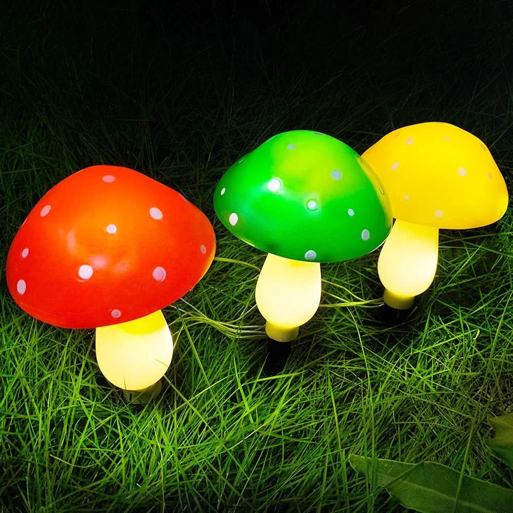 - Guirlande lumineuse champignon à panneau solaire 12 LED - Solairox
