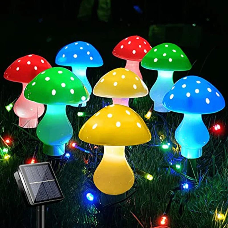 - Guirlande lumineuse champignon à panneau solaire 12 LED - Solairox