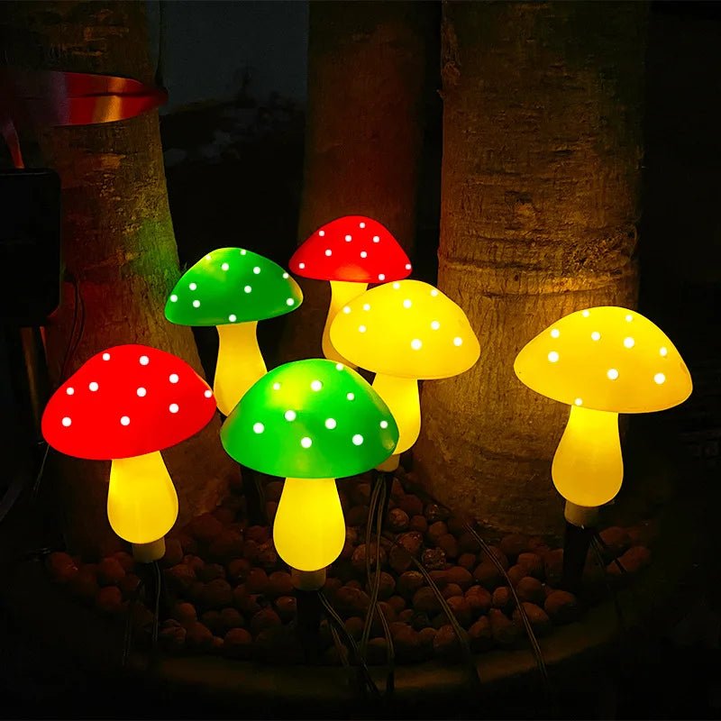- Guirlande lumineuse champignon à panneau solaire 12 LED - Solairox