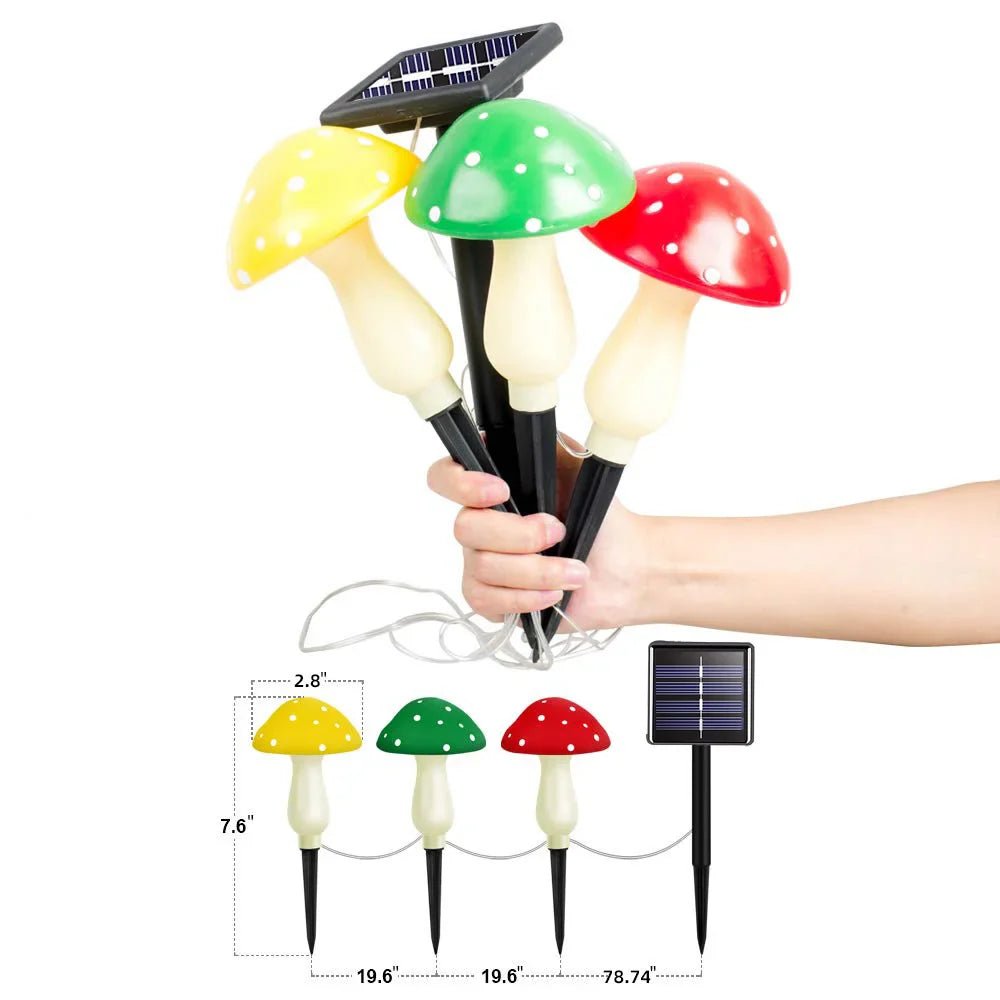 - Guirlande lumineuse champignon à panneau solaire 12 LED - Solairox