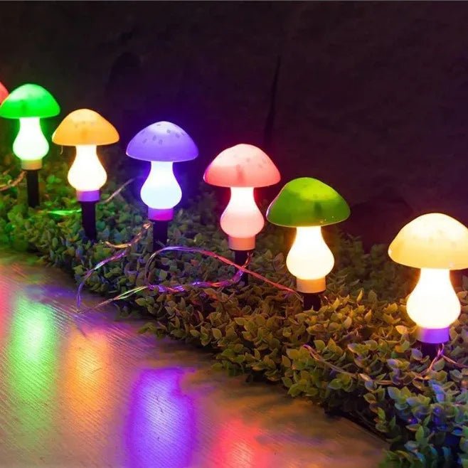 - Guirlande lumineuse champignon à panneau solaire 12 LED - Solairox
