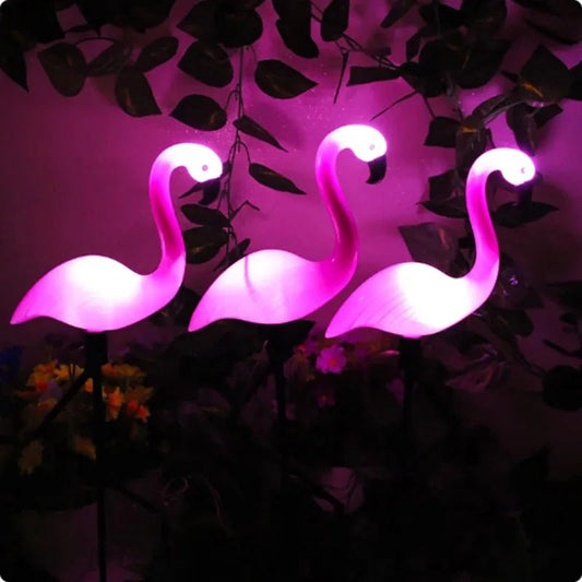  - 3 Lampes solaires flamant rose - Solairox