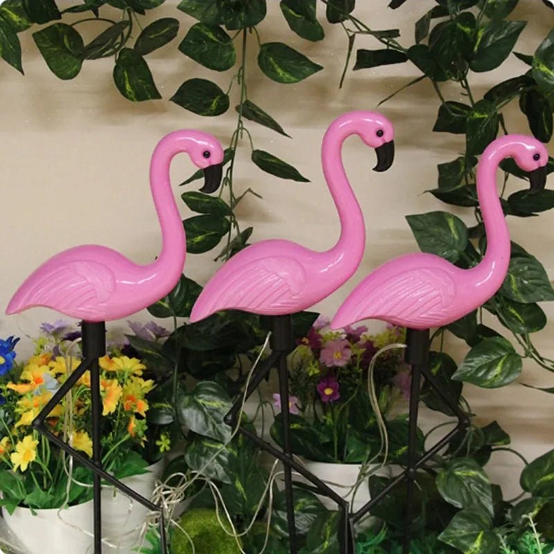  - 3 Lampes solaires flamant rose - Solairox