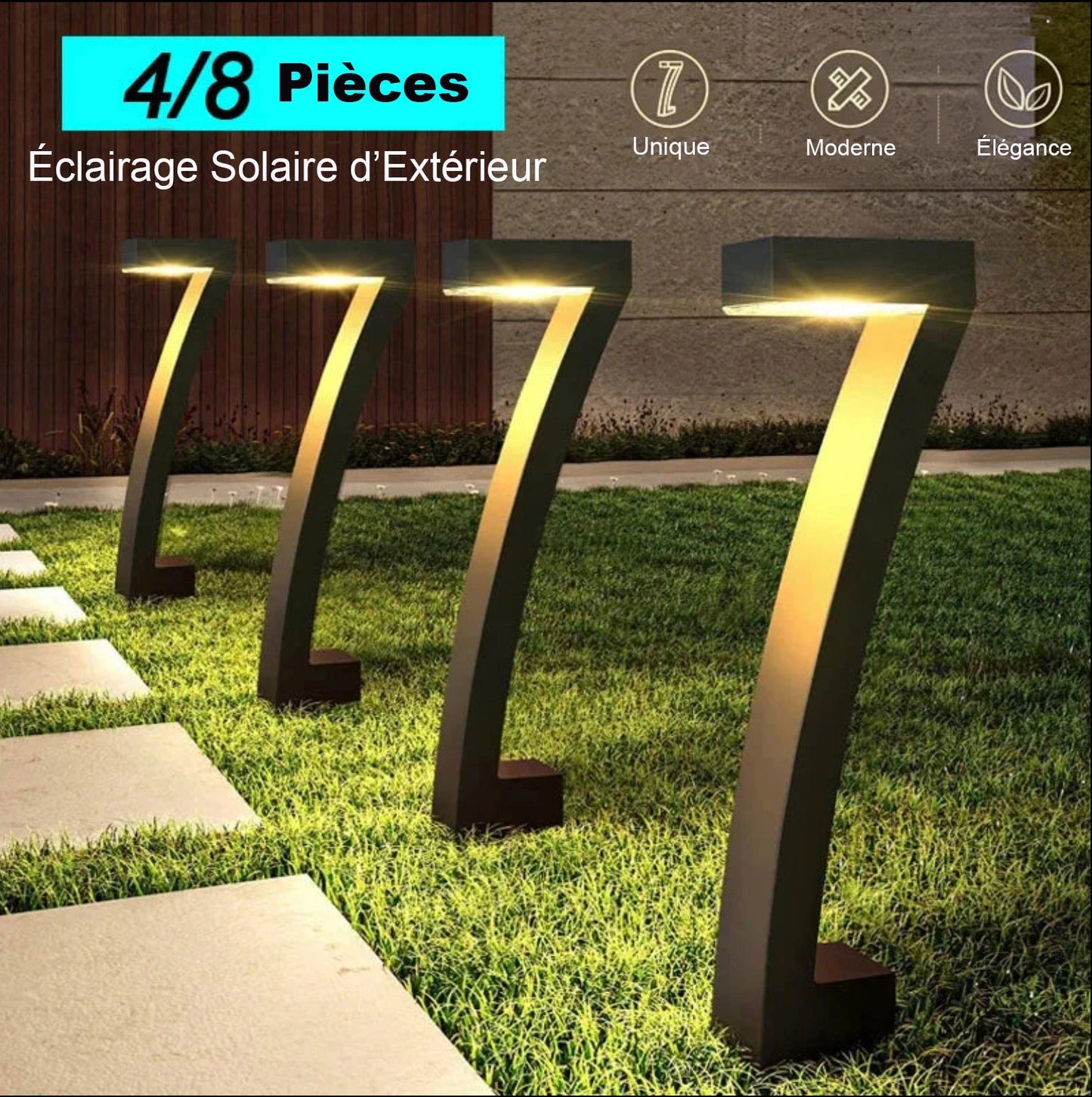  - 4 Lampes Solaires pour Jardin - Solairox