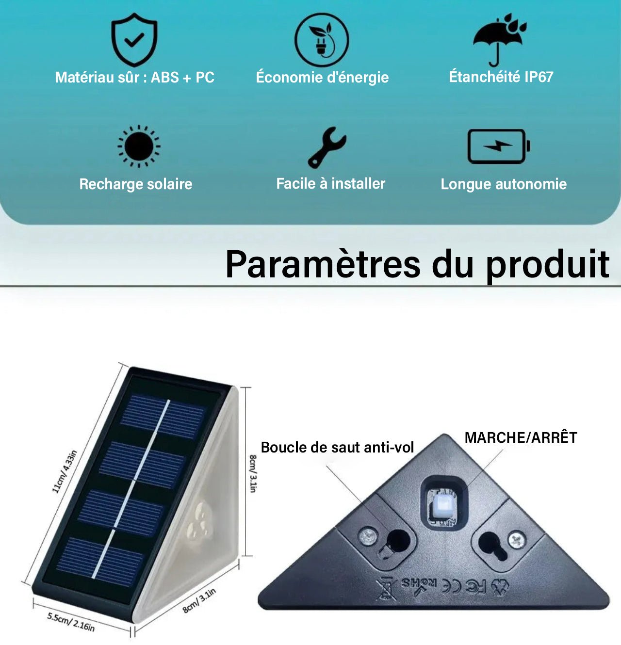  - Éclairage solaire pour escalier - Solairox
