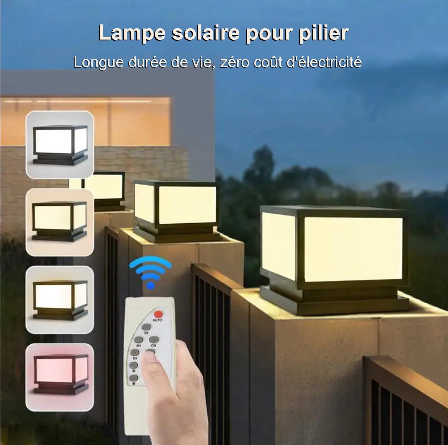  - Éclairage solaire pour pilier de portail - Solairox