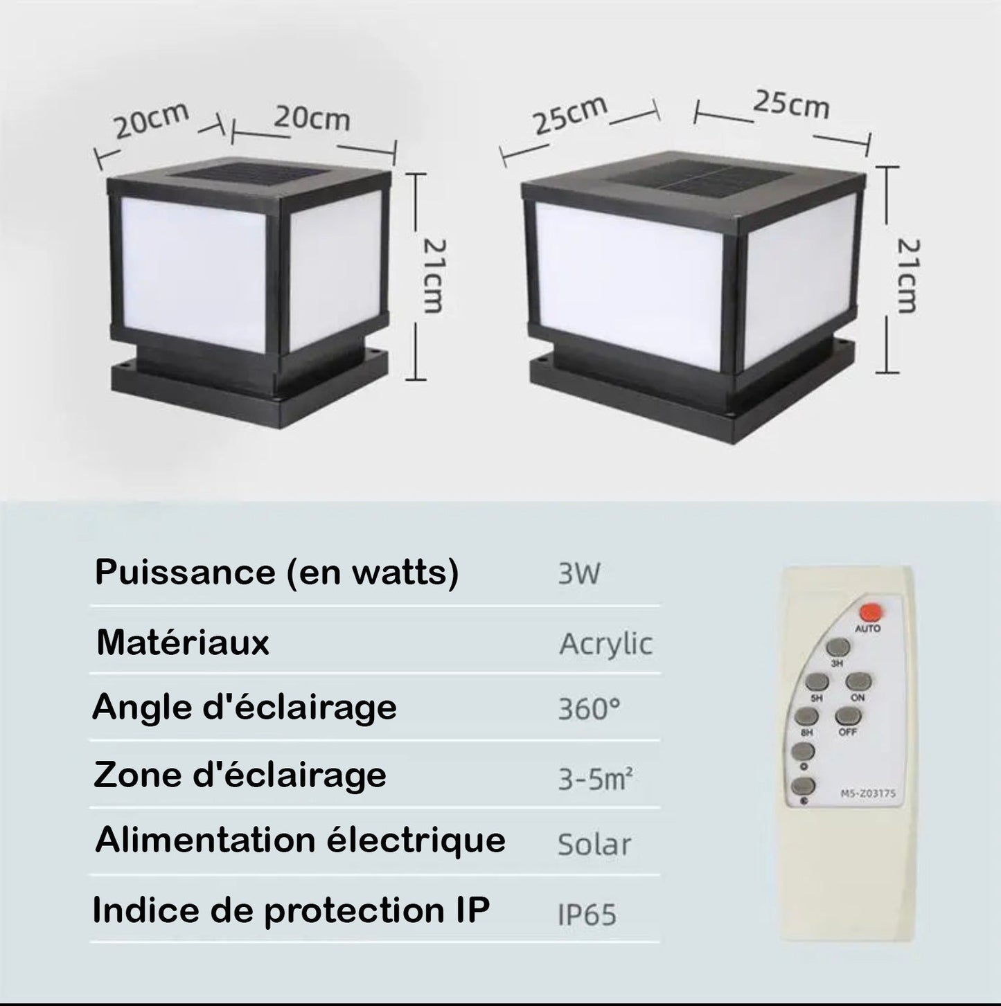  - Éclairage solaire pour pilier de portail - Solairox