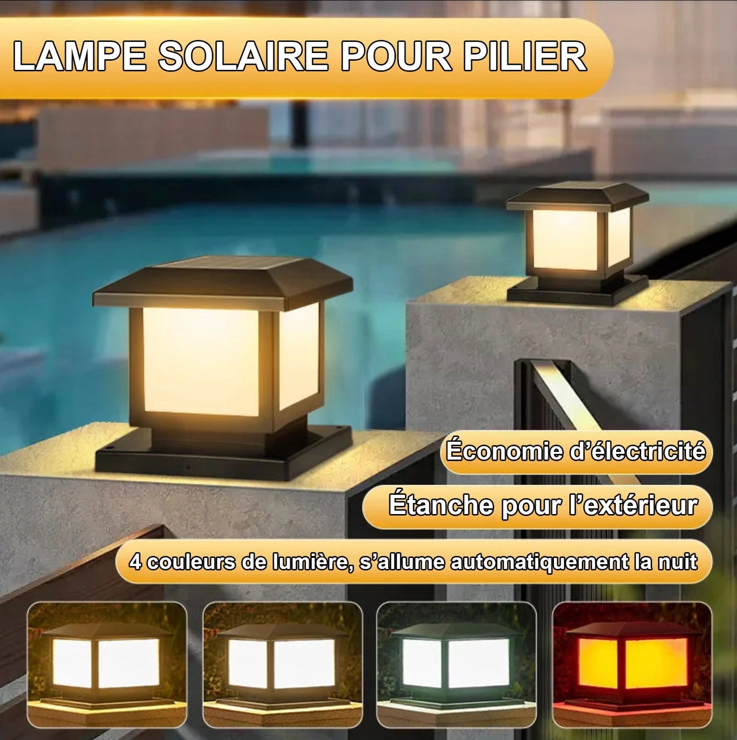  - Éclairage solaire pour pilier de portail - Solairox