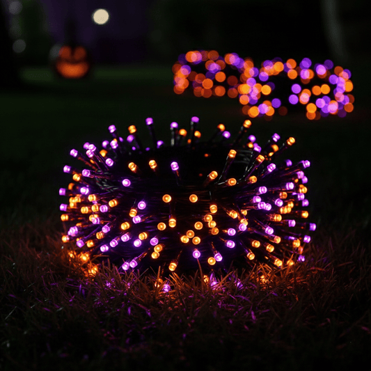  - Guirlande Lumineuse LED Violet et Orange – Guirlande Féerique pour Halloween, Extérieur, Terrasse, Jardin, Rue, Maison, Décorations de Noël et Nouvel An, Soirées et Fêtes - Solairox