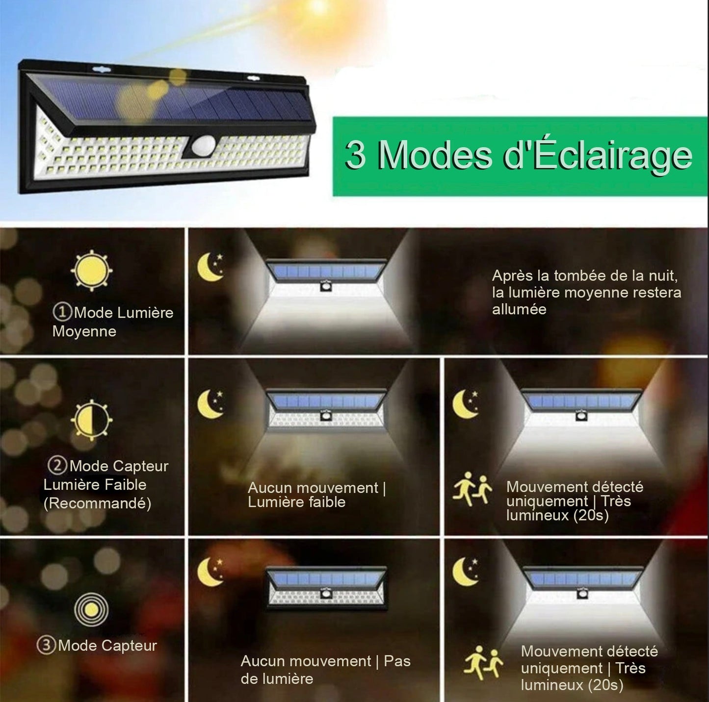  - Lampe solaire extérieure LED - Solairox