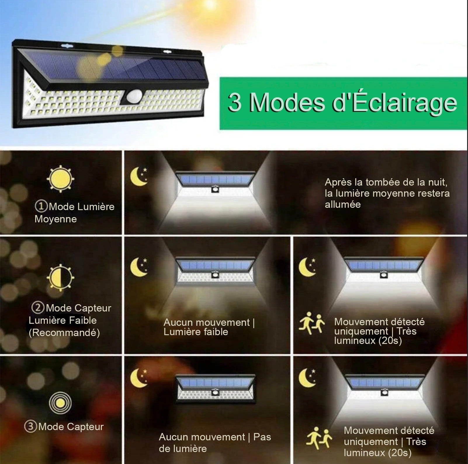  - Lampe solaire extérieure LED - Solairox